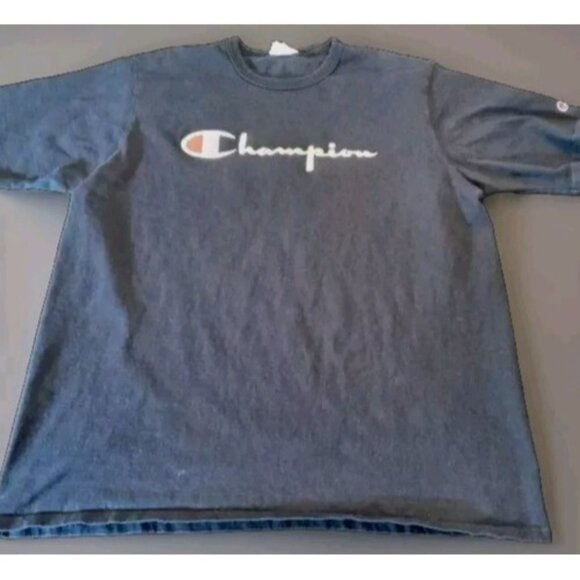 Vintage T-shirt Champion Classic Blue Logo Men's Size 2 XL - Picture 1 of 9